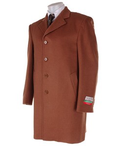 Louis DellOlio Men's Brown Cashmere Coat