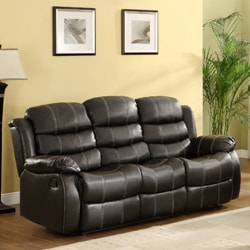 Centerton Leather Dual Reclining Sofa - Black