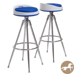 Christopher Knight Home Valeria Blue Fabric Barstools (Set of 2)