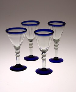 Hand-blown 'Royalty' Wine Goblets (Mexico)