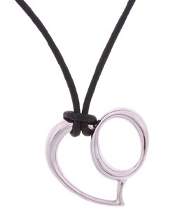14-kt. White Gold Heart O Pendant on Cord