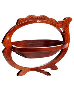 Hand-carved Rosewood Fish Shape Fruit Bowl (Vietnam)