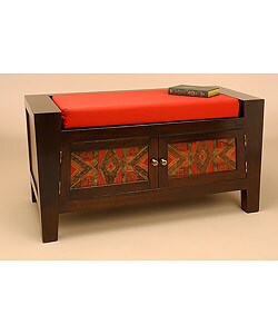 Reverse Painted Bench with Cushion (Peru)