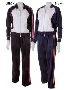 Oleg Cassini Two-piece Double Stripe Jog Suit