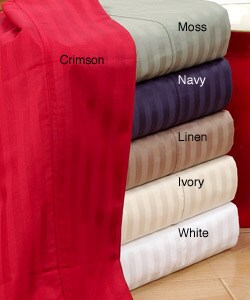 Sateen 320 Thread Count Long Staple Cotton Striped Sheet Set