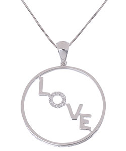 18-kt. White Gold Circle of Love Diamond Pendant