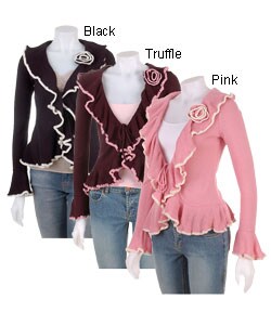 Red O Ruffle Jacket with Flower