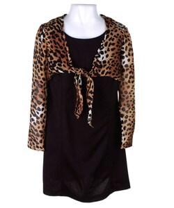 Jonathan Martin Girl's Leopard Print Shrug Dress