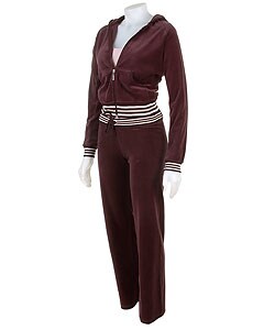 Clove Velour Hooded Warm-ups