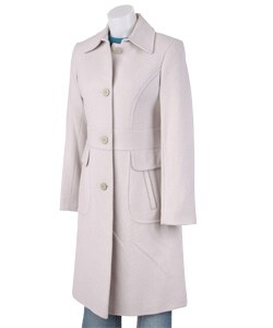 DKNY Grey Wool and Cashmere Walker Coat