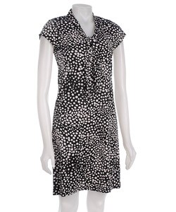 DKNY Women's Short-sleeve Dotted Dress