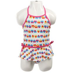 FINAL SALE Bon Bebe Toddler Girl's Heart Print Swimming Suit