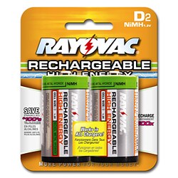 Rayovac NiMH 2900 mAh Size D Rechargeable Batteries (Three Packs of 2)