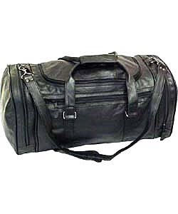 Black Leather U-shaped Duffel