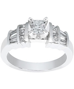 14k Gold 7/8ct TDW Princess Diamond Engagement Ring (H-I, SI)