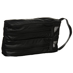 Black Leather Golf Shoe Bag