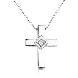 Platinum Diamond Cross Pendant