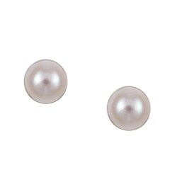 14k Yellow Gold Cultured Akoya Pearl Earrings (7-7.5 mm)