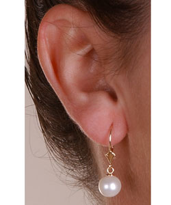 14k Gold Cultured Akoya Pearl Earrings (8-8.5 mm)
