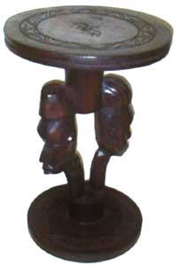 African Couple Accent Table (Ghana)