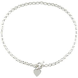 Sterling Silver Heart Toggle Necklace