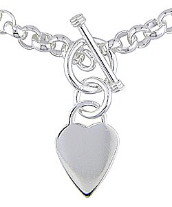 Sterling Silver Heart Toggle Necklace