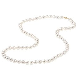 DaVonna Akoya Cultured Pearl Necklace (7-7.5mm/ 24 in)