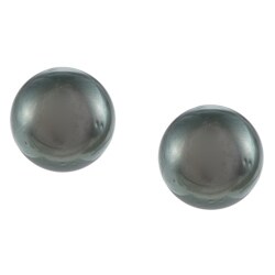 14k Gold Black Tahitian Cultured Pearl Earrings (9-9.5mm)