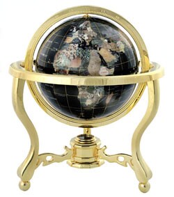 Black Jasper Ocean 6-in. Gemstone Globe