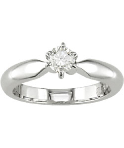 14k White Gold 1/4ct TDW Diamond Solitaire Ring (H-J, I1-2)