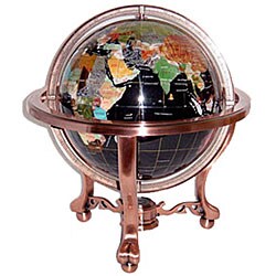 Black Ocean 13-inch Gemstone Globe