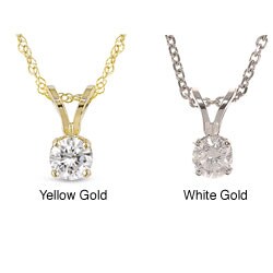 14kt Gold 1/4-ct (H-I-J, I1-I2) Diamond Solitaire Pendant