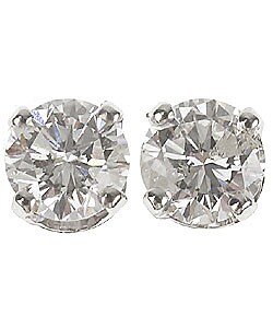 14k White Gold 1/2ct TDW Diamond Stud Earrings (H-I-J/ I2)