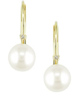 14-kt. Diamond 6.5-7 mm Cultured  Pearl Earrings