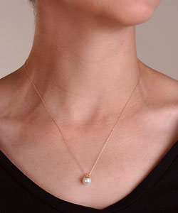 14k Cultured Akoya Pearl Pendant (8-8.5mm)