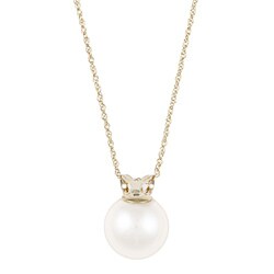 DaVonna 14k Gold Cultured Akoya Pearl Necklace (8-8.5mm)
