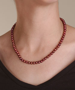Cultured Red Freshwater Pearl Strand (6-6.5 mm/18in)