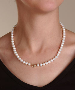14k Gold Freshwater Cultured Pearl Necklace (7-8 mm/ 18 in)
