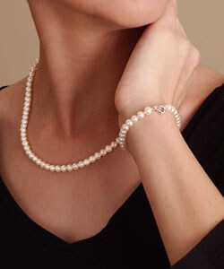 Freshwater Cultured Pearl Strand and Bracelet Set (5-6mm/18in/7in)