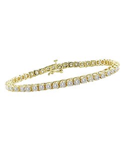 14k Yellow Gold and 6ct TDW Diamond Tennis Bracelet (G-H, SI1)