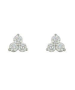 14k Gold & 1/2ct TDW Round Diamond Three-Stone Earrings (J-K, I2-I3)