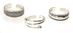 Sterling Silver Celtic Highlights Toe Ring Set