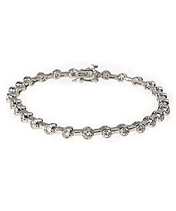 14k White Gold 2 1/4ct Diamond Bezel-set Tennis Bracelet (H, SI1)