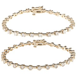 14k Gold 2 2/5ct or 2 1/2ct TDW Diamond Bezel-set Tennis Bracelet (H, S1-2)