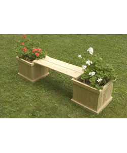 Adirondack Cedar Bench and Planters Set