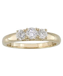 14k Gold 1/2ct TDW Diamond Three-Stone Ring (GH, I1-I2)
