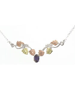 Black Hills Gold Silver Sapphire Necklace