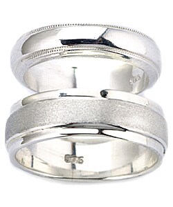 Sterling Silver Satin Finish Ring Set
