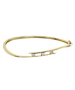 14k Gold  2/5ct TDW Princess Diamond Bangle (G, SI)