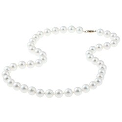 DaVonna 14k Gold Cultured Akoya Pearl Necklace (8-8.5mm/ 18 in)